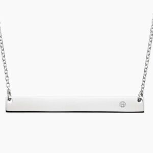 Never worn - Brilliant Earth Horizontal Bar Diamond Pendant in Silver